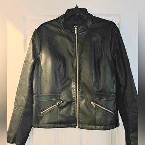 Faux Leather Black Moto Jacket